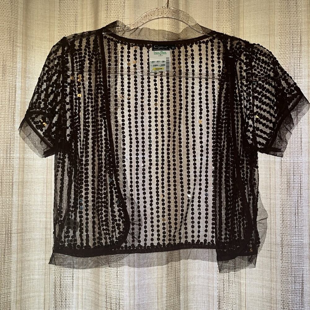 NWT Stein Mart Sequin Brown Lightweight Cover Up Top Size Medium